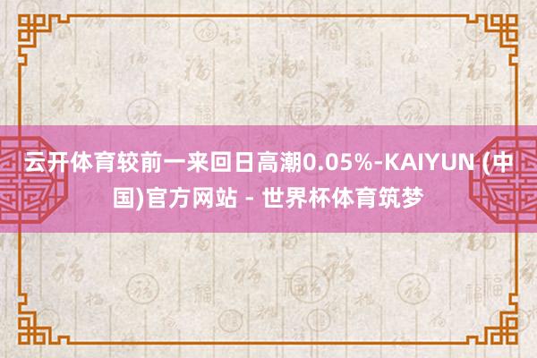 云开体育较前一来回日高潮0.05%-KAIYUN (中国)官方网站 - 世界杯体育筑梦
