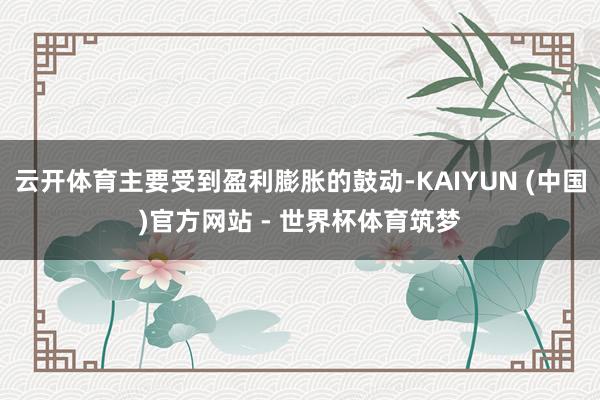 云开体育主要受到盈利膨胀的鼓动-KAIYUN (中国)官方网站 - 世界杯体育筑梦