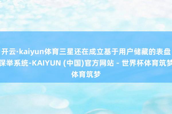 开云·kaiyun体育三星还在成立基于用户储藏的表盘保举系统-KAIYUN (中国)官方网站 - 世界杯体育筑梦