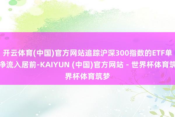 开云体育(中国)官方网站追踪沪深300指数的ETF单日净流入居前-KAIYUN (中国)官方网站 - 世界杯体育筑梦