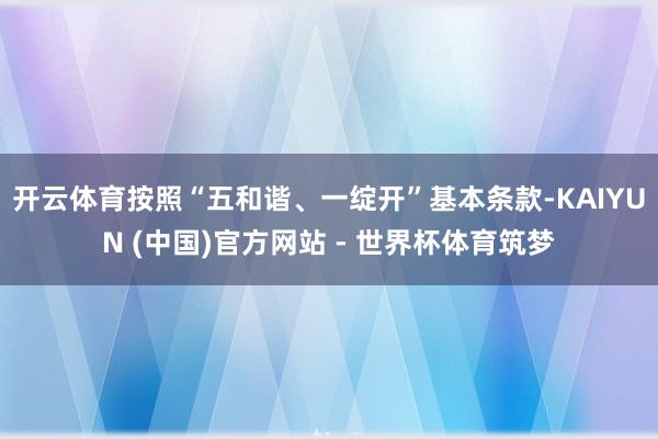 开云体育按照“五和谐、一绽开”基本条款-KAIYUN (中国)官方网站 - 世界杯体育筑梦