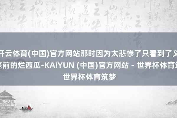 开云体育(中国)官方网站那时因为太悲惨了只看到了义士墓前的烂西瓜-KAIYUN (中国)官方网站 - 世界杯体育筑梦