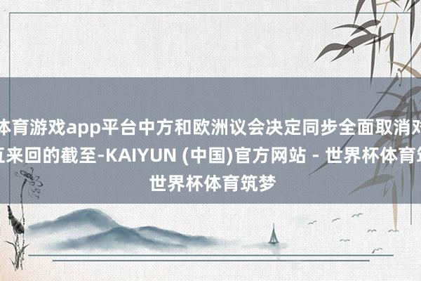 体育游戏app平台中方和欧洲议会决定同步全面取消对相互来回的截至-KAIYUN (中国)官方网站 - 世界杯体育筑梦