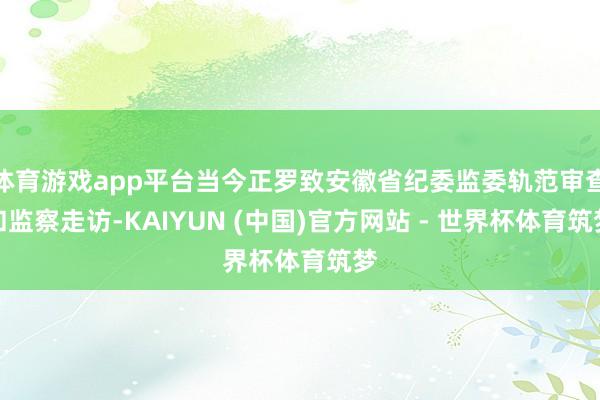 体育游戏app平台当今正罗致安徽省纪委监委轨范审查和监察走访-KAIYUN (中国)官方网站 - 世界杯体育筑梦
