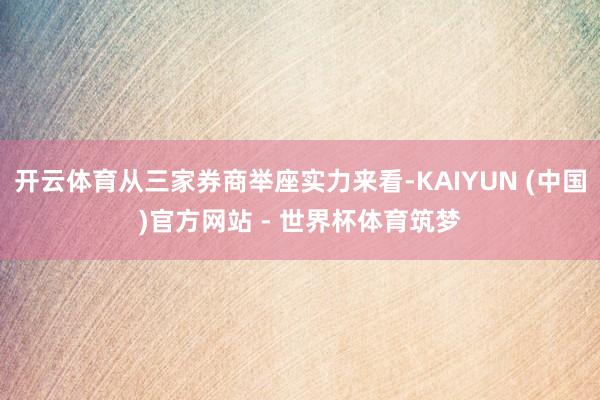 开云体育从三家券商举座实力来看-KAIYUN (中国)官方网站 - 世界杯体育筑梦