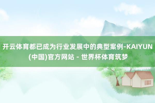 开云体育都已成为行业发展中的典型案例-KAIYUN (中国)官方网站 - 世界杯体育筑梦