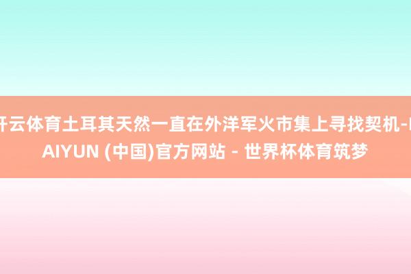 开云体育土耳其天然一直在外洋军火市集上寻找契机-KAIYUN (中国)官方网站 - 世界杯体育筑梦